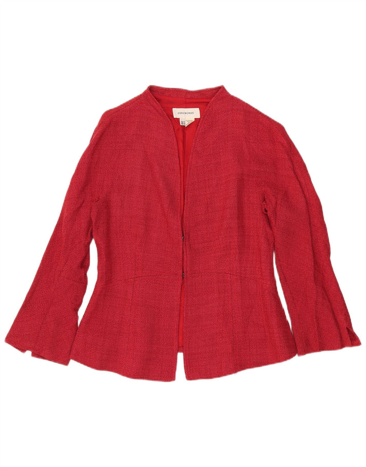 Zara Veste Blazer Femme EU 40 Rayonne Rouge Moyenne