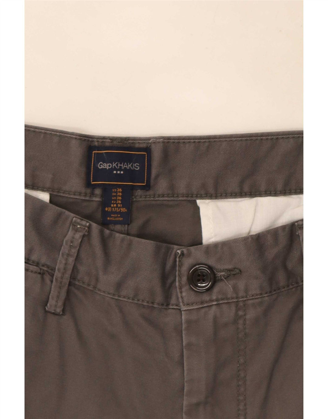 Gap Short Chino Khakis Homme W36 Large Gris Coton