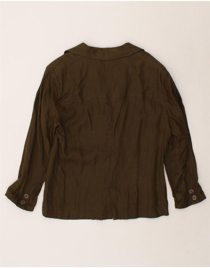 LUISA SPAGNOLI Womens 4 Button Blazer Jacket UK 16 Large Khaki Vintage Luisa Spagnoli and Second-Hand Luisa Spagnoli from Messina Hembry 