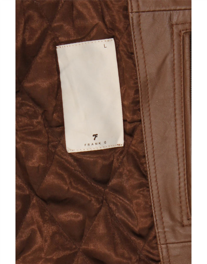 veste en cuir homme vintage UK 40 Grand cuir brun