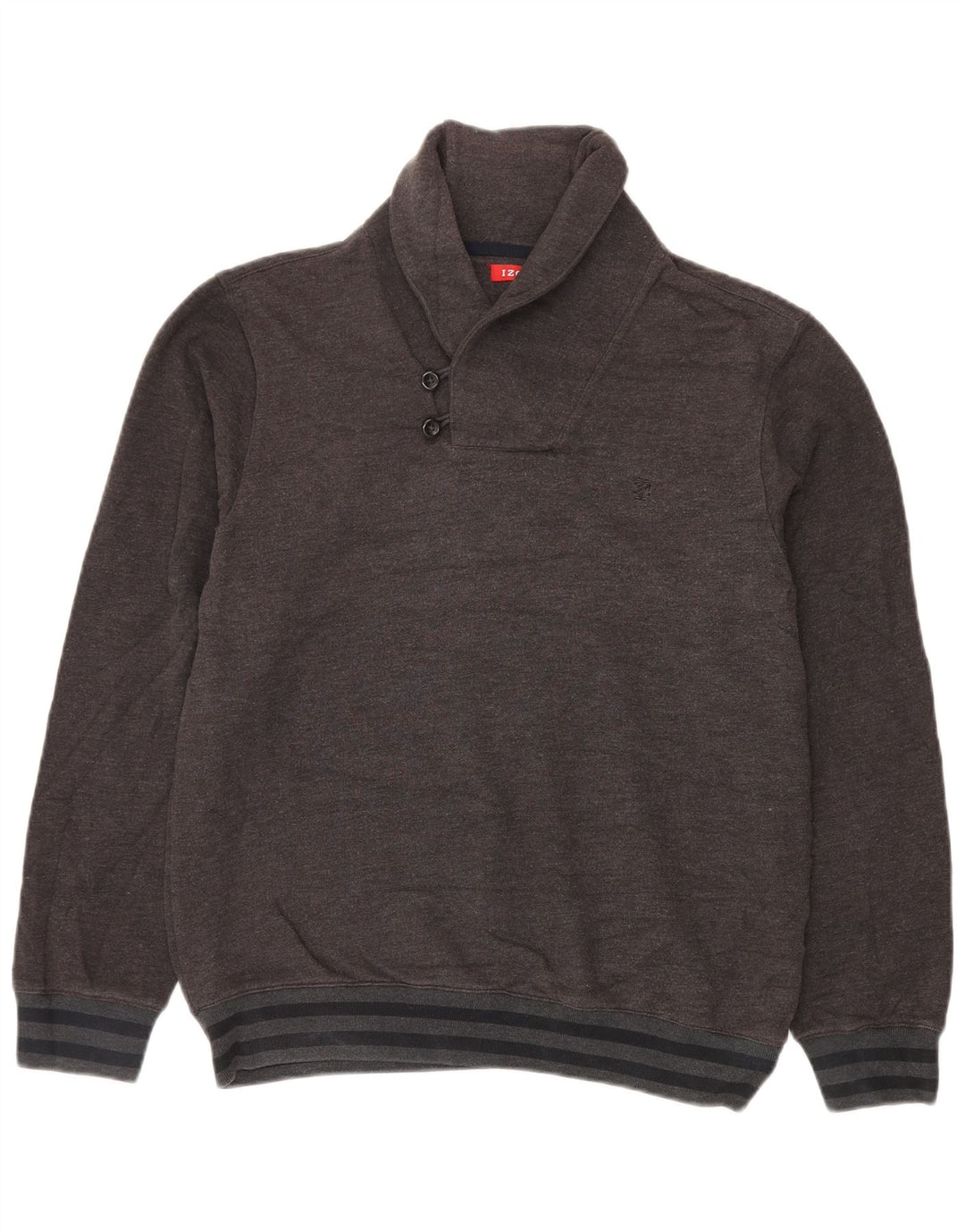IZOD Pull Col Châle Homme Gris Moyen Coton