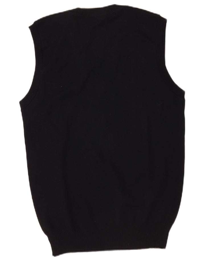 Liabel Gilet Débardeur Petit Bleu Marine Laine Vierge Homme