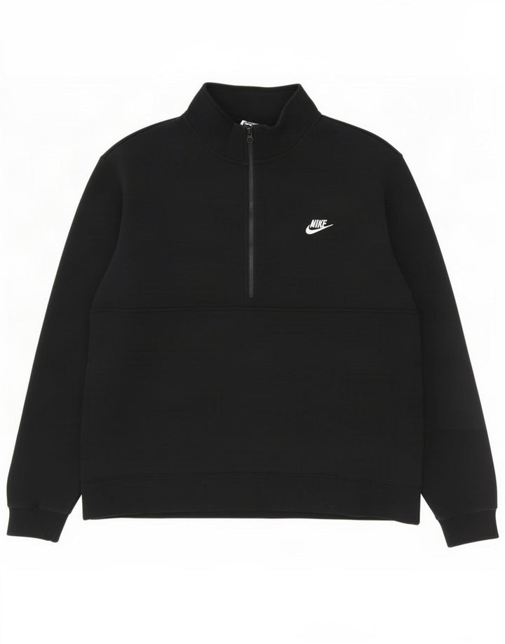 Nike Sweat-shirt à col zippé pour homme 2XL en coton noir