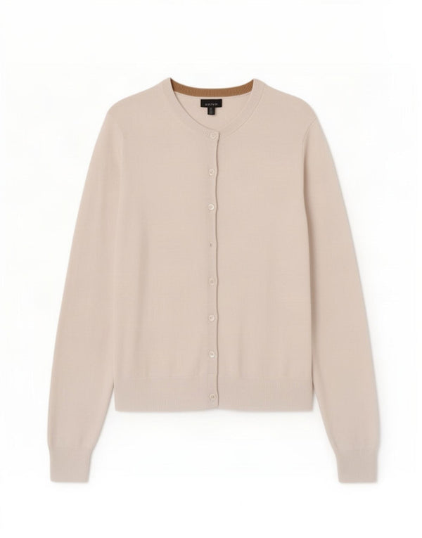 Gant Cardigan Femme Pull UK 14 Large Blanc Coton