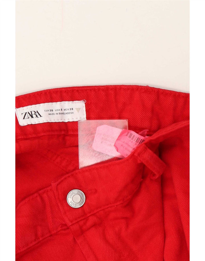 Zara Short décontracté pour femme EU 38 Small W28 Rouge Coton
