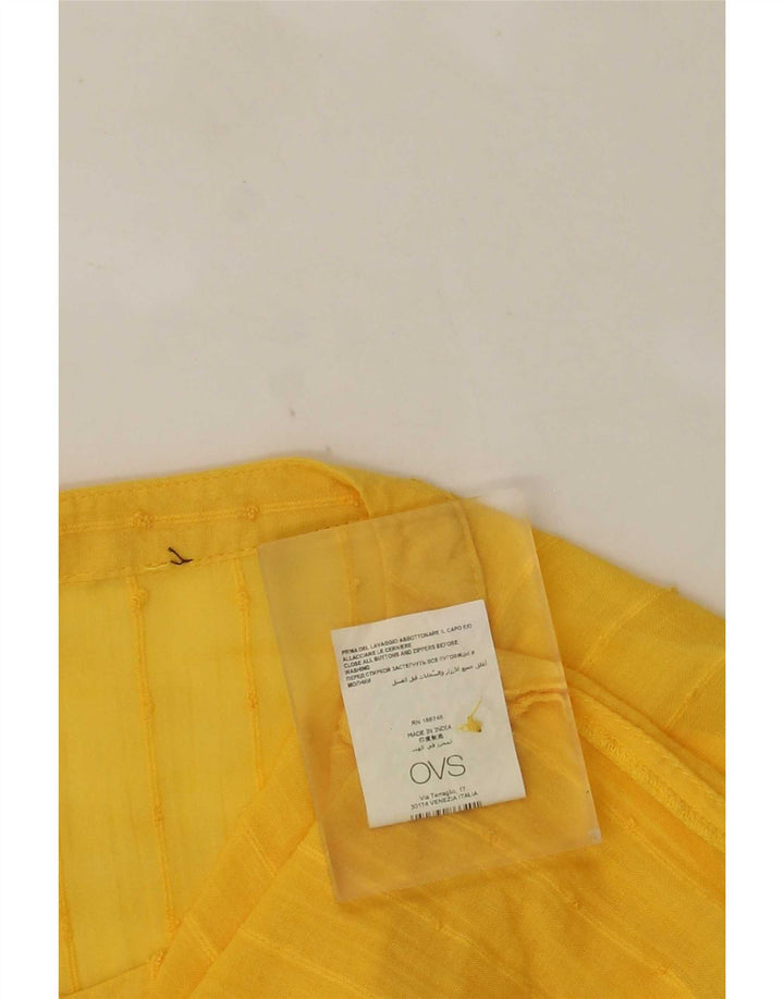OVS Chemisier Femme Top UK 16 Large Jaune Coton