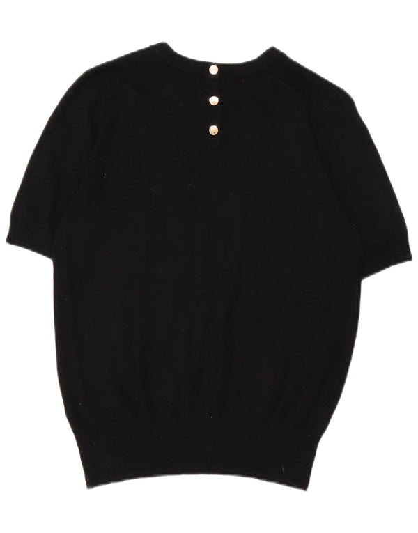 Zara Femme T-Shirt Top UK 14 Moyen Noir