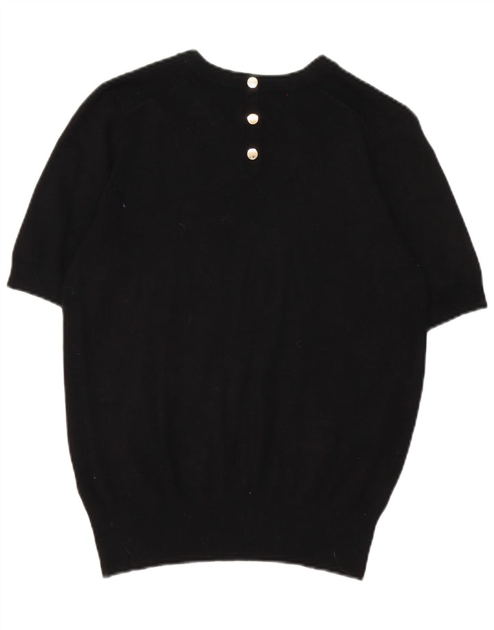 Zara Femme T-Shirt Top UK 14 Moyen Noir