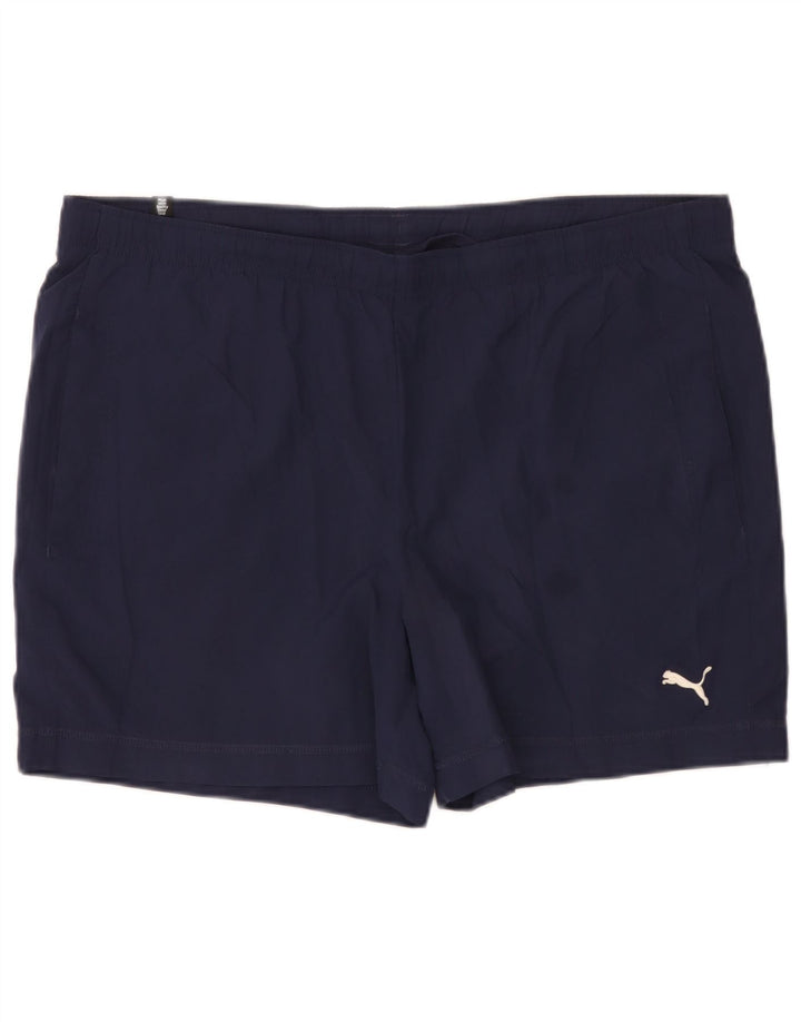 Puma Short de sport pour hommes, grand, bleu marine, polyester