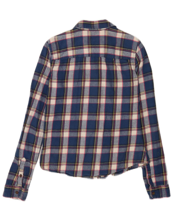 Hollister Chemise en flanelle pour femme UK 10 mall Blue Check Cotton