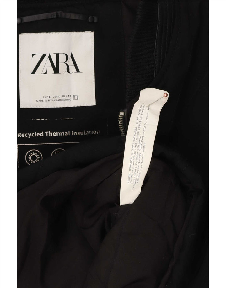 Zara Gilet matelassé pour homme UK 40 Large Noir Polyester
