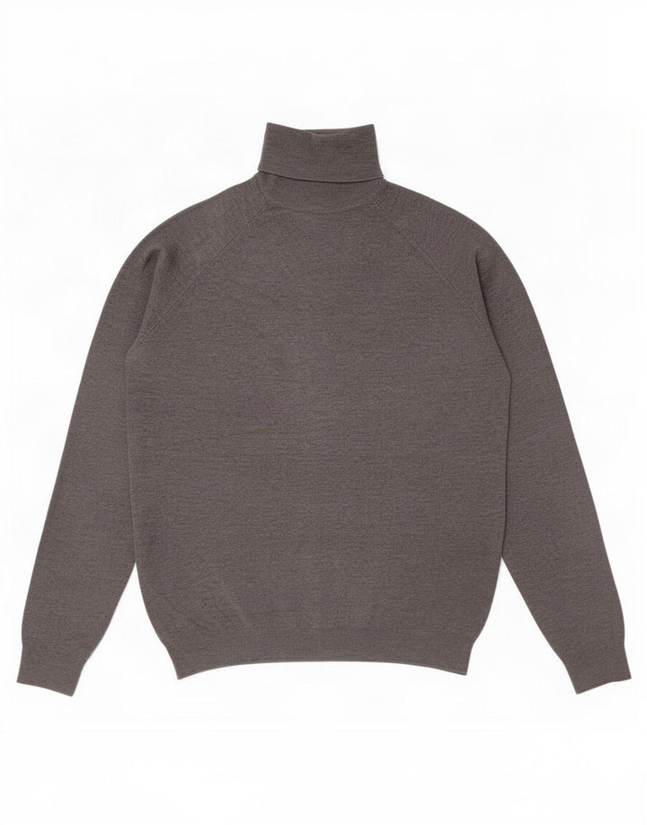 Zara Pull Col Roulé Homme Gris Moyen Viscose