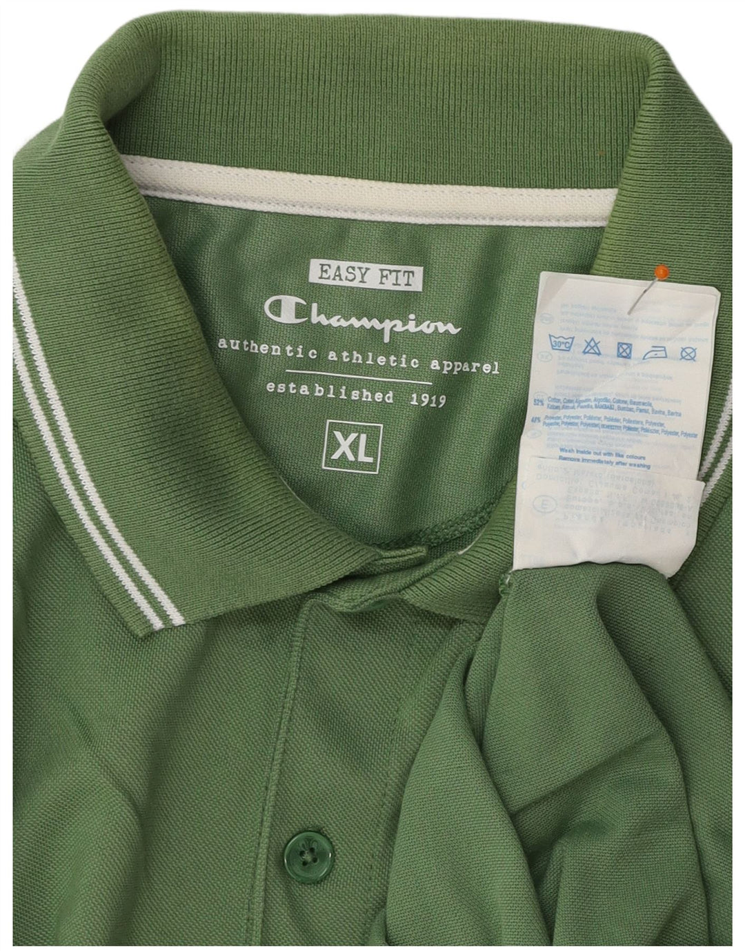 CHAMPION Polo Easy Fit Homme Vert Coton