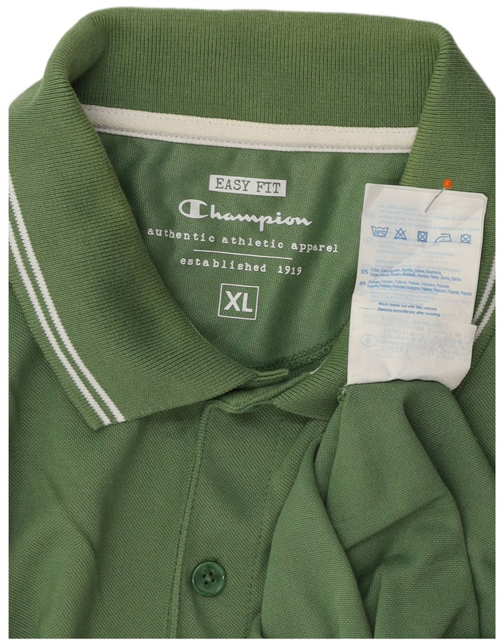 CHAMPION Polo Easy Fit Homme Vert Coton