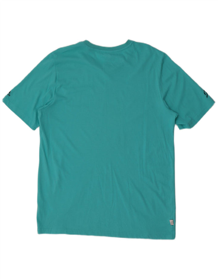 Adidas T-shirt graphique pour hommes, grand, bleu, polyester