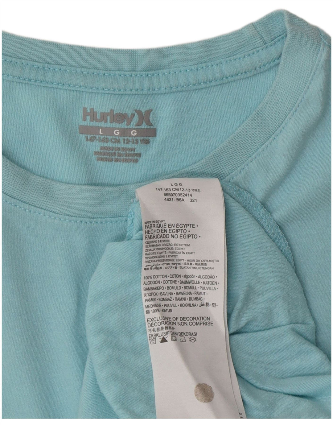 Hurley T-Shirt Graphique Garçon 12-13 Ans Grand Bleu Coton