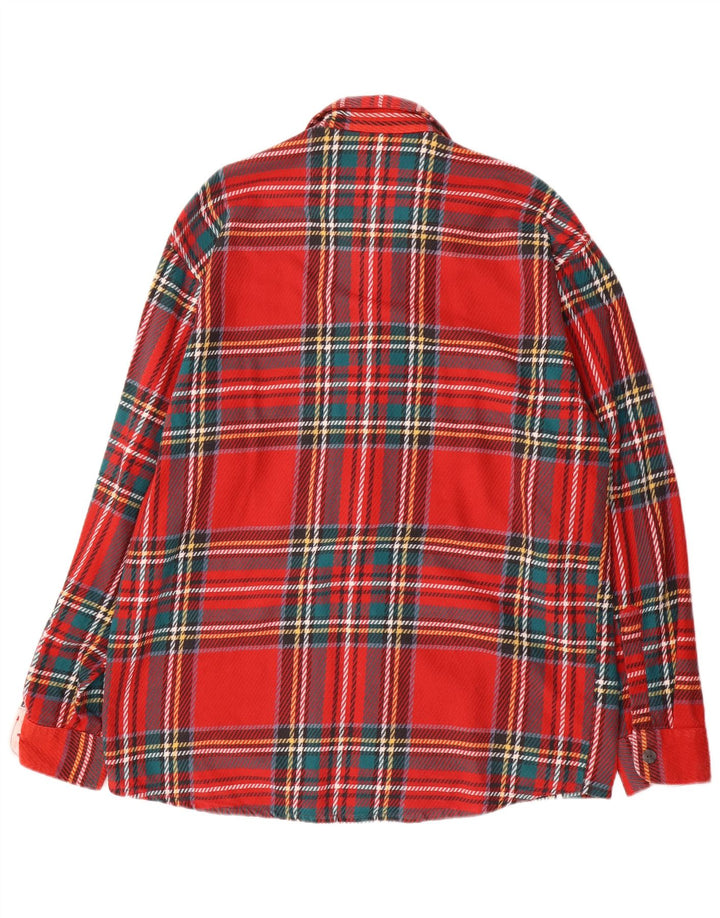VINTAGE Chemise en flanelle pour hommes grand plaid rouge