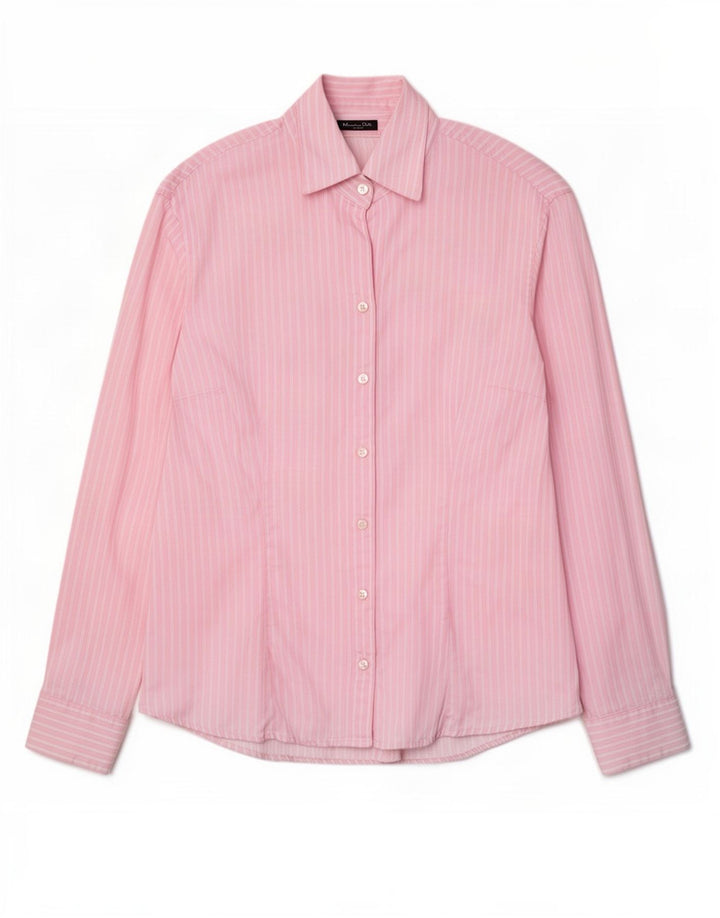 Massimo Dutti Chemise Femme EU 42 Grand Coton à Rayures Roses