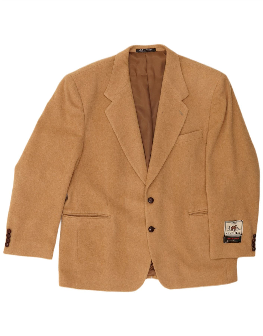 Deansgate Veste blazer à 2 boutons pour homme UK 46 3XL Beige Camelhair