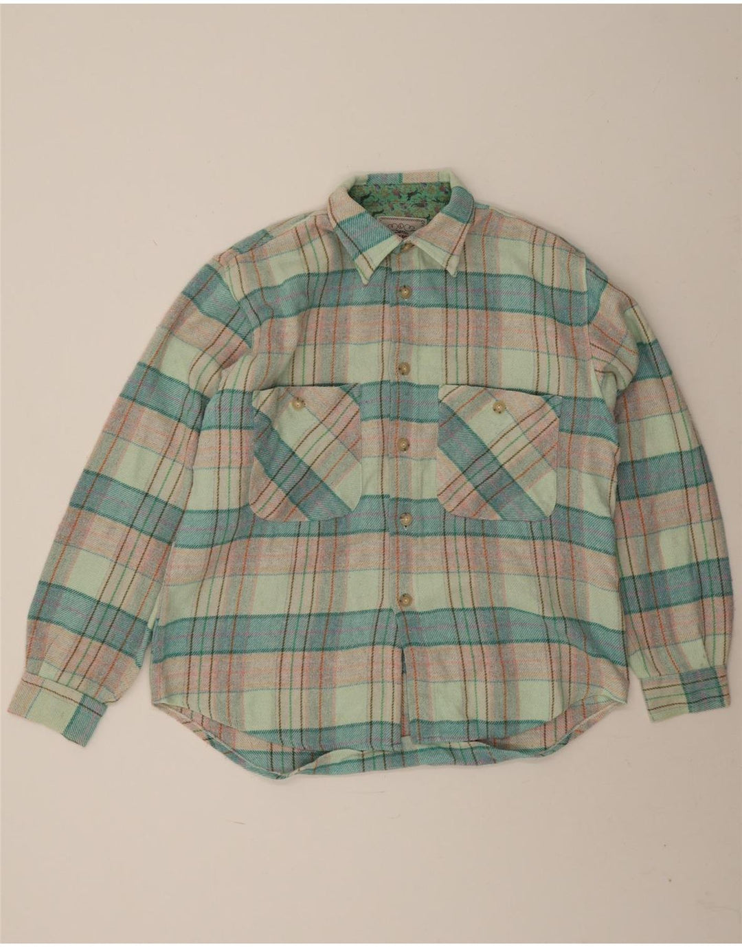 Wampum Surchemise en flanelle pour homme, grand carreaux verts