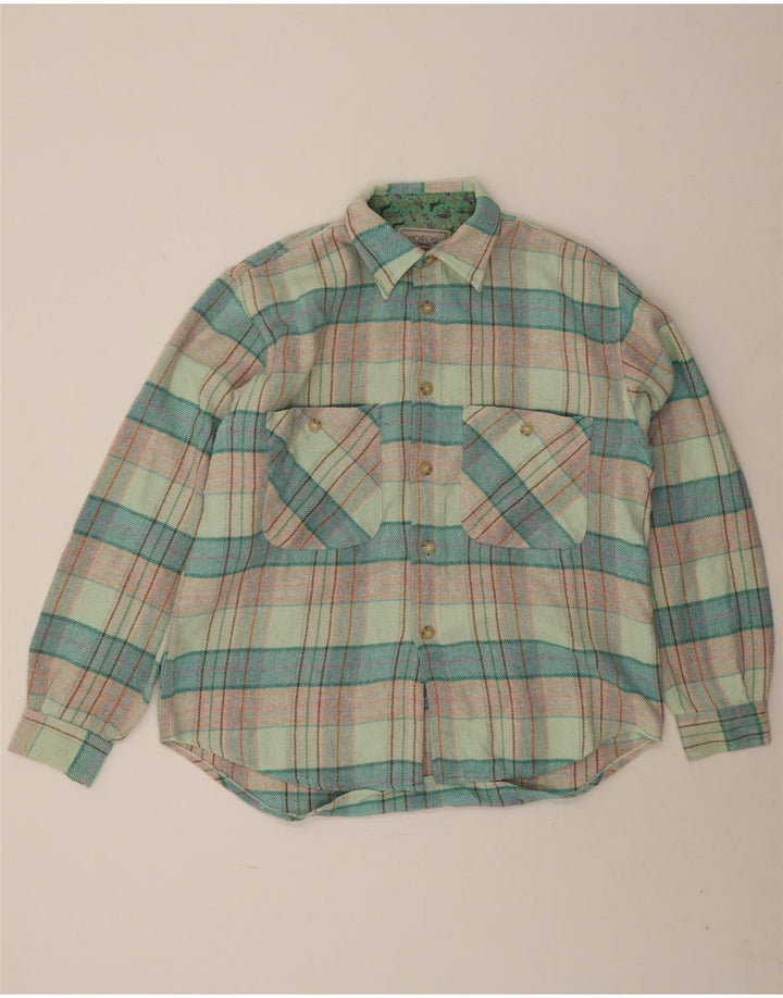 Wampum Surchemise en flanelle pour homme, grand carreaux verts