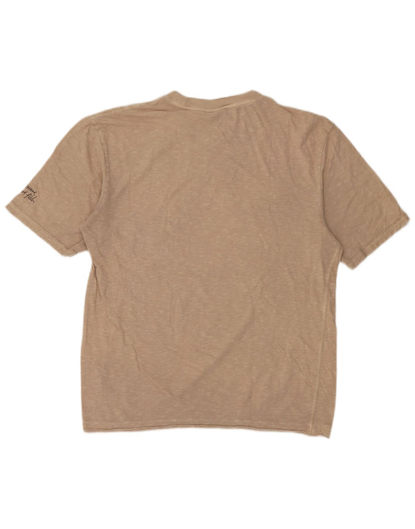 Weird Fish T-Shirt Homme Haut Large Beige Moucheté Coton