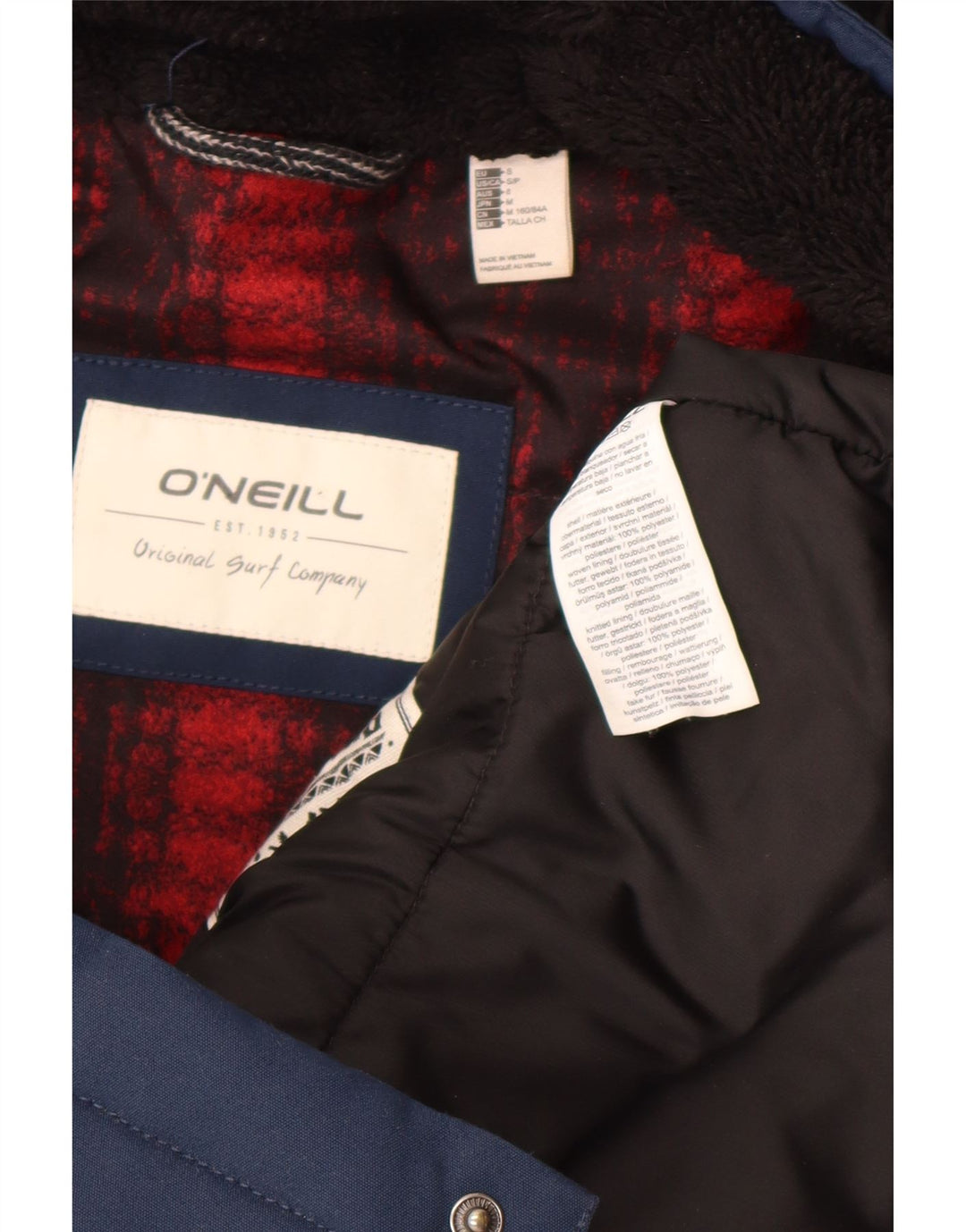 O'Neill Manteau coupe-vent à capuche pour femme UK 10 Small Bleu marine Polyester