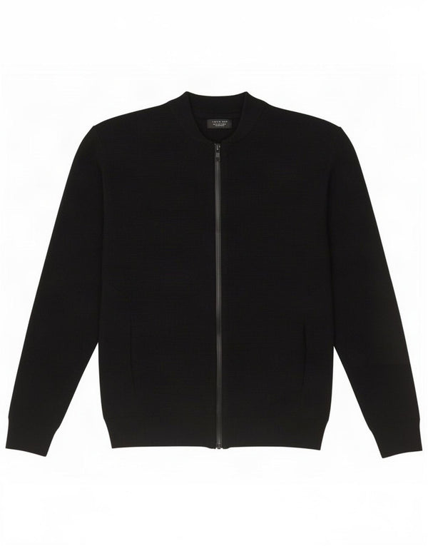 Zara Mens Cardigan Sweater Large Black Cotton