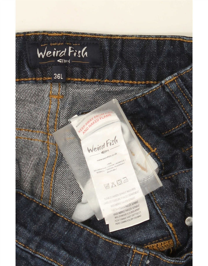 Weird Fish Jean droit femme W36 L28 bleu marine coton