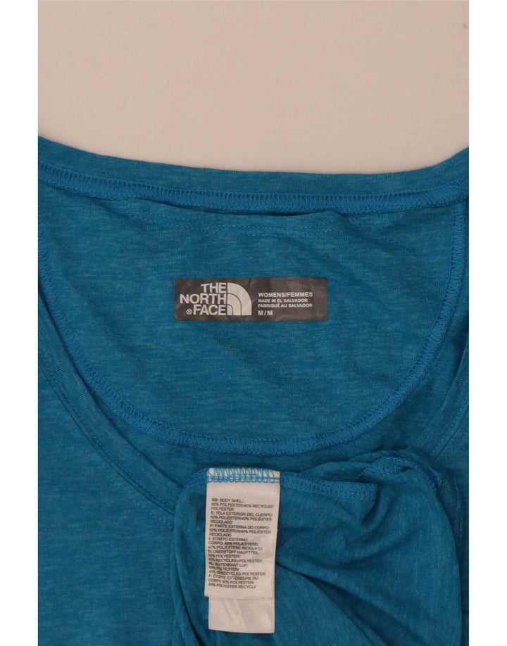 The North Face T-Shirt Femme Top UK 12 Bleu Moyen Polyester Moucheté