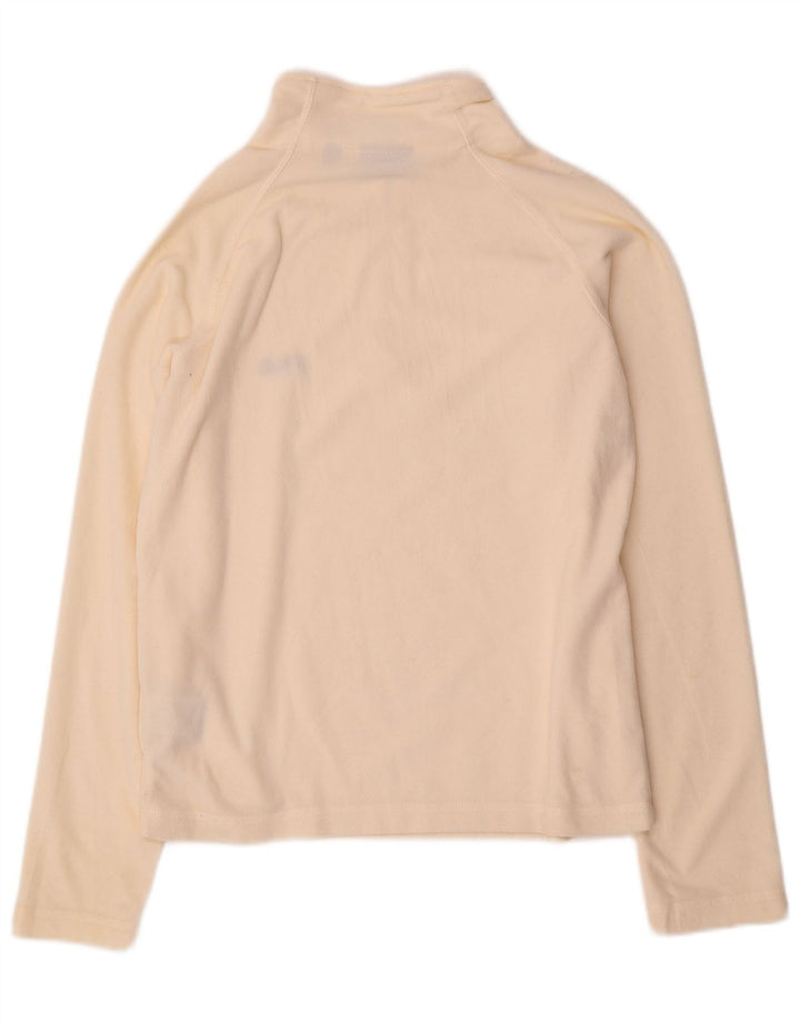 Fila Pull polaire à col zippé pour femme UK 10 Small Polyester blanc cassé