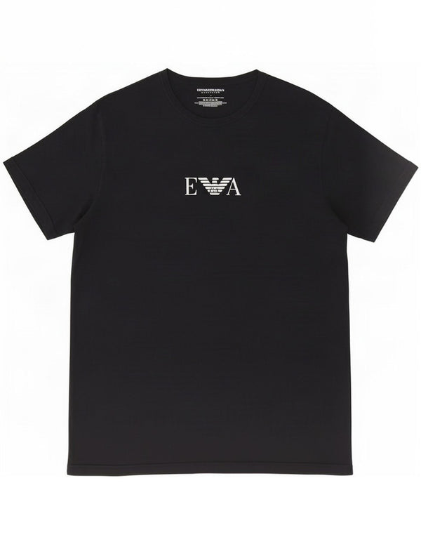 Emporio Armani Mens Graphic T-Shirt Top Large Black Cotton