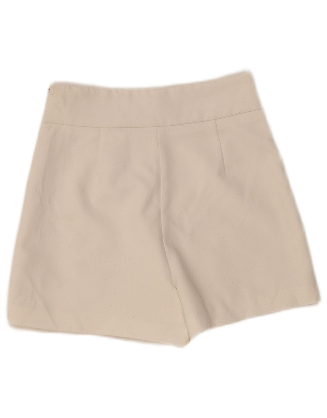 ZARA Jupe-short taille haute pour femme UK 8 Small Blanc Polyester