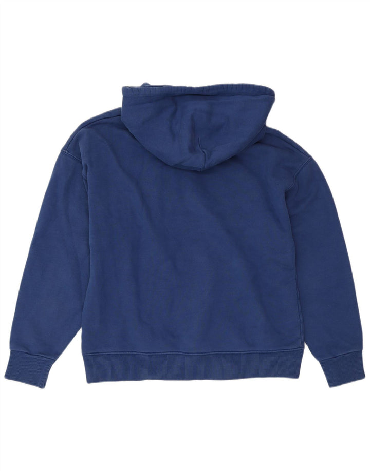 TOMMY HILFIGER Pull à capuche graphique coupe ample pour femme UK 14 Bleu moyen