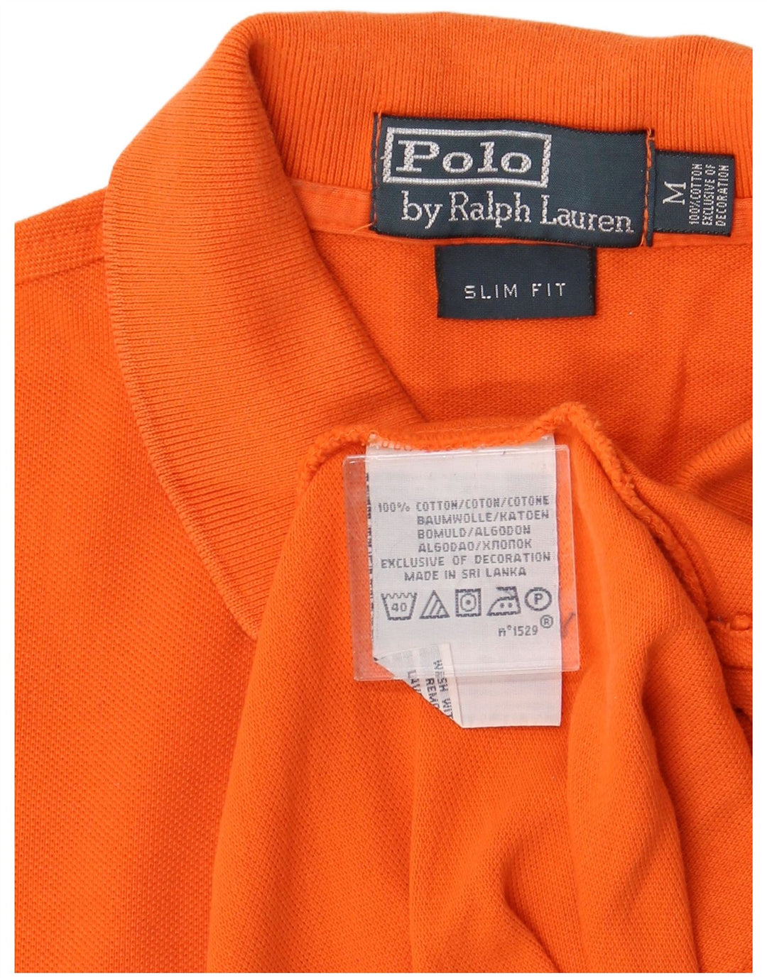 POLO RALPH LAUREN Polo Graphique Coupe Slim Homme Orange Moyen Coton