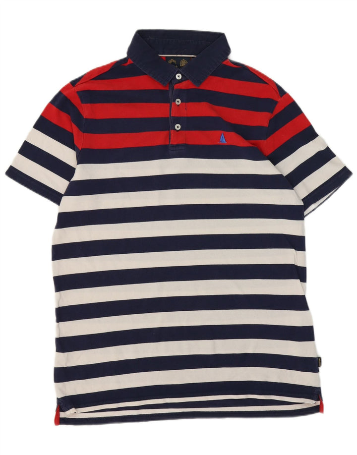 MUSTO Polo Homme Bleu Marine Moyen Rayé Coton