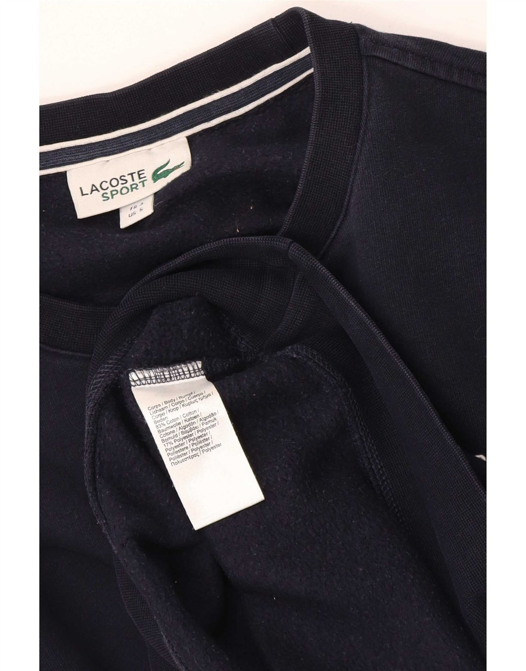Lacoste Mens Sweatshirt Jumper Taille 3 Petit Bleu Marine Coton