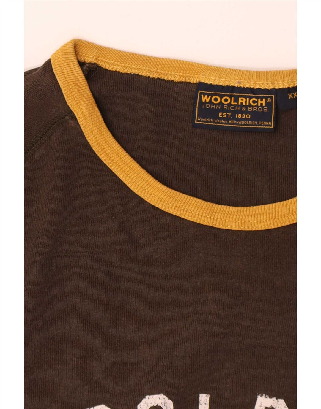 Woolrich Haut graphique à manches longues pour homme en coton marron 2XL