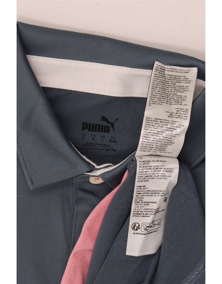 Puma Polo Homme Bleu Marine Rayé Polyester