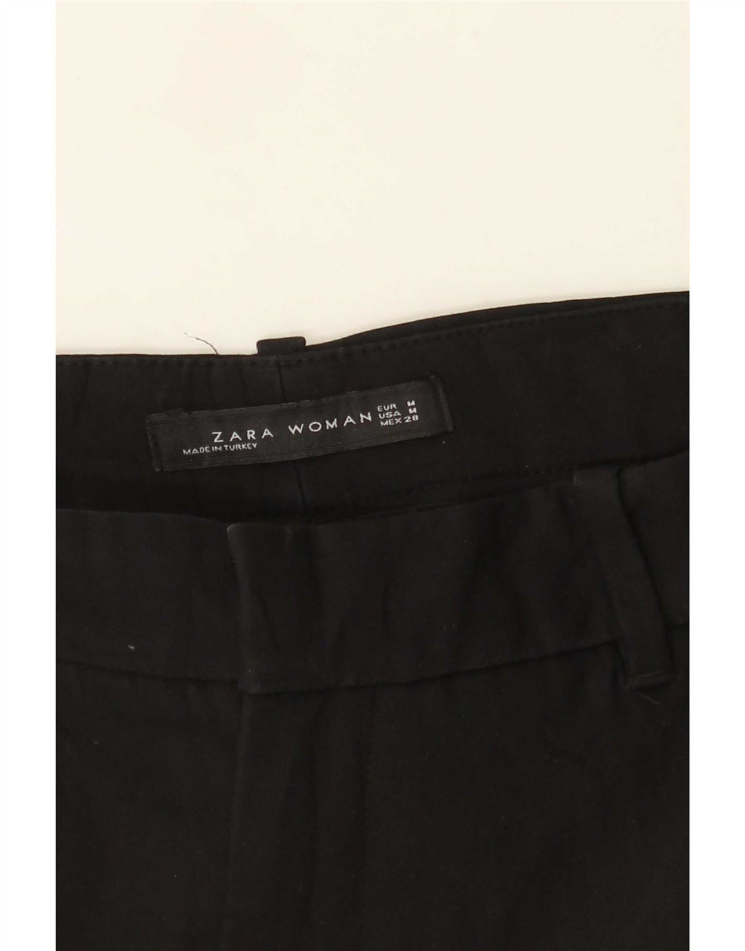 Zara Pantalon Chino Droit Femme Moyen W28 L27 Noir