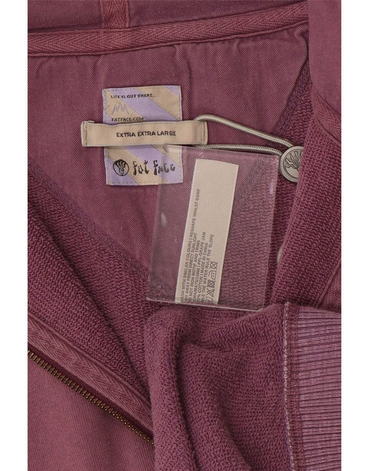 FAT FACE Pull à capuche zippé pour homme 2XL Violet Coton