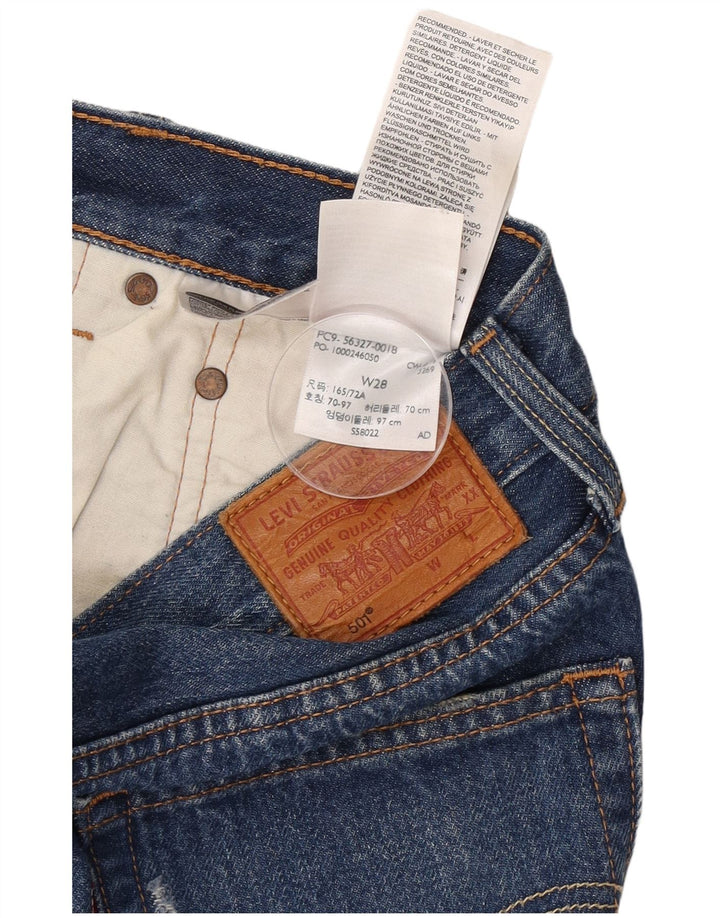 Levi's Short 501 Distressed Denim W28 Femme Bleu Moyen Coton