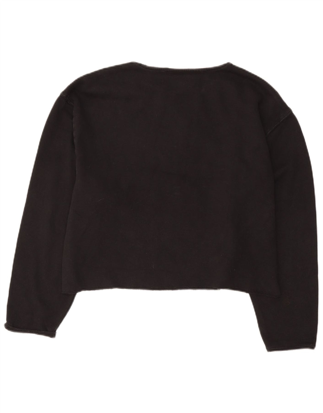 Fila Womens Crop Graphic Sweatshirt Jumper UK 16 Grand Noir