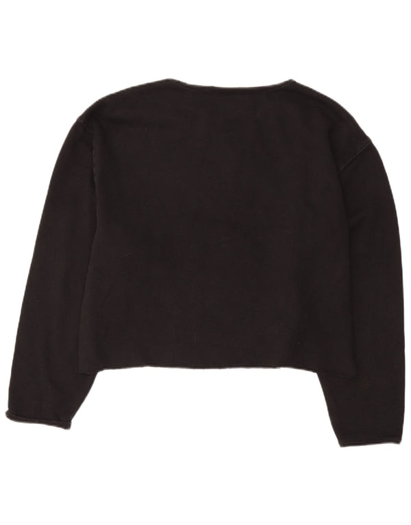 Fila Womens Crop Graphic Sweatshirt Jumper UK 16 Grand Noir