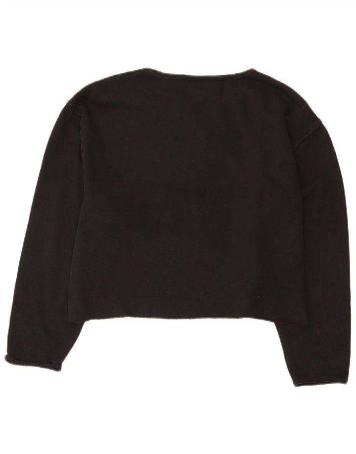 Fila Womens Crop Graphic Sweatshirt Jumper UK 16 Grand Noir