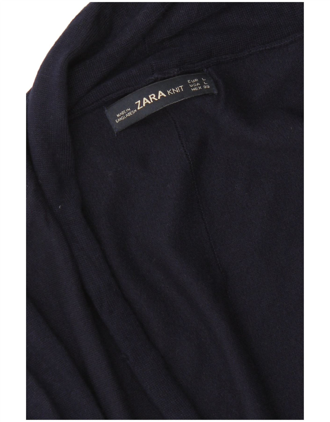 Zara Womens Open Cardigan Sweater UK 14 Large Bleu Marine
