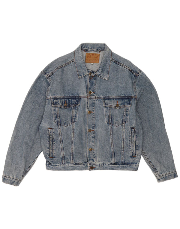 veste en denim homme vintage UK 40 Grand coton bleu