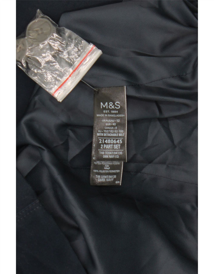 Marks & Spencer Trench-Coat Femme UK 12 Coton Bleu Marine Moyen