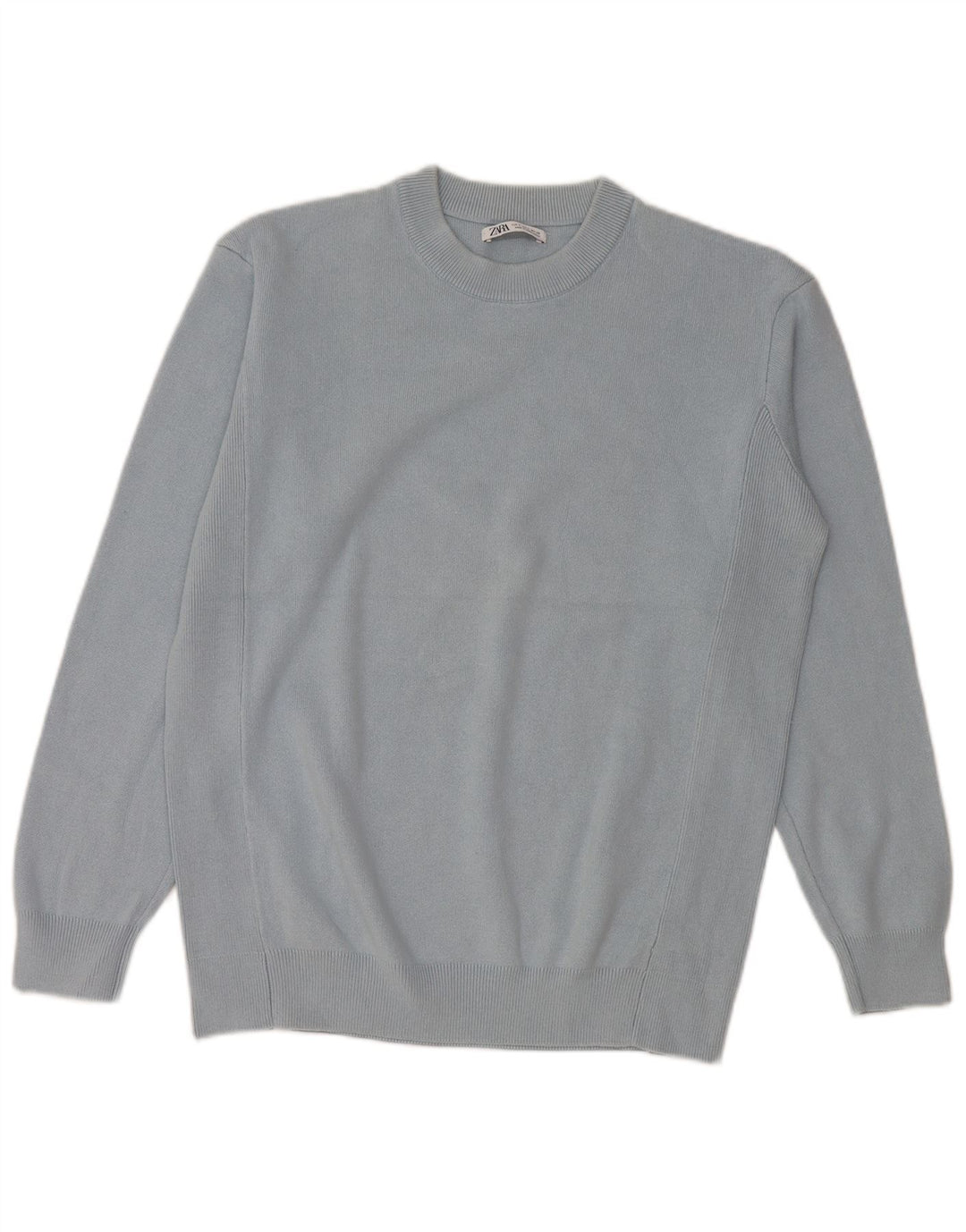 Zara Pull à col rond pour homme Petit Bleu