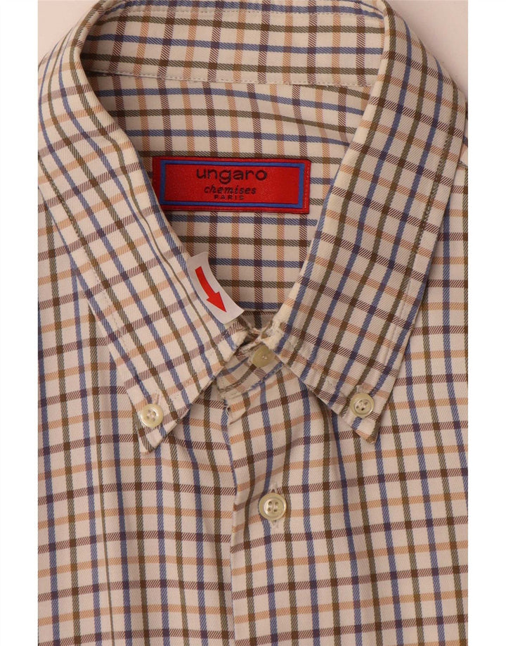 Ungaro Chemise Coupe Classique XL Beige à Carreaux Homme